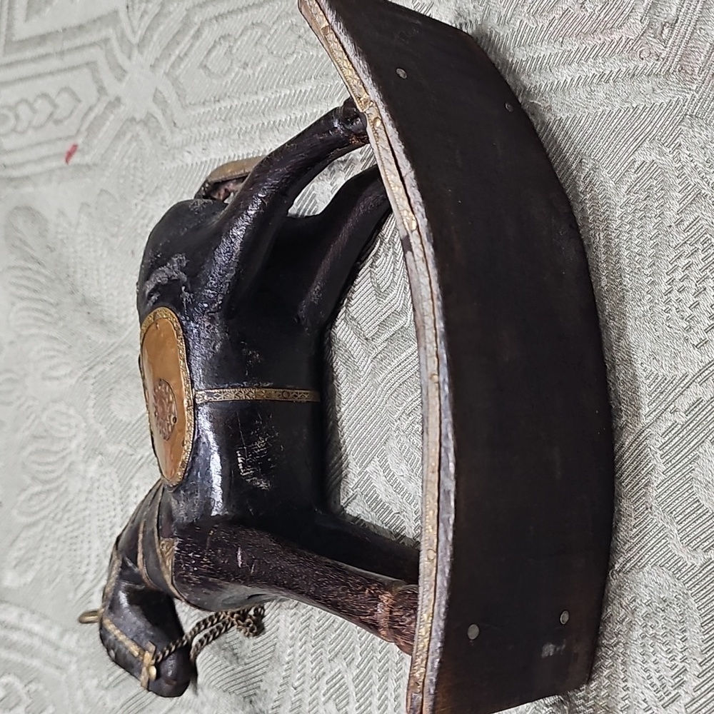 Vintage Carved Wooden Hammered Brass Rocking Horse Decor - Picture 12 of 12